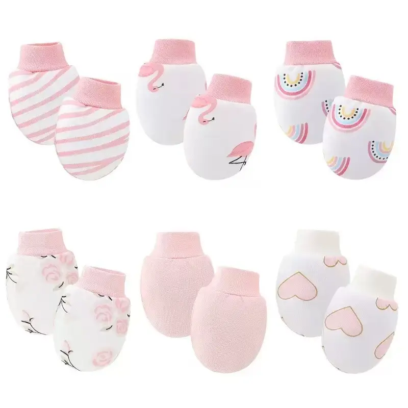 A Set of 6 Pairs of Newborn Solid Color Mittens Suitable for Preventing Babies from Ing Their Faces, Designed for All Seasons, Ideal for Infants Aged 0-6 Months