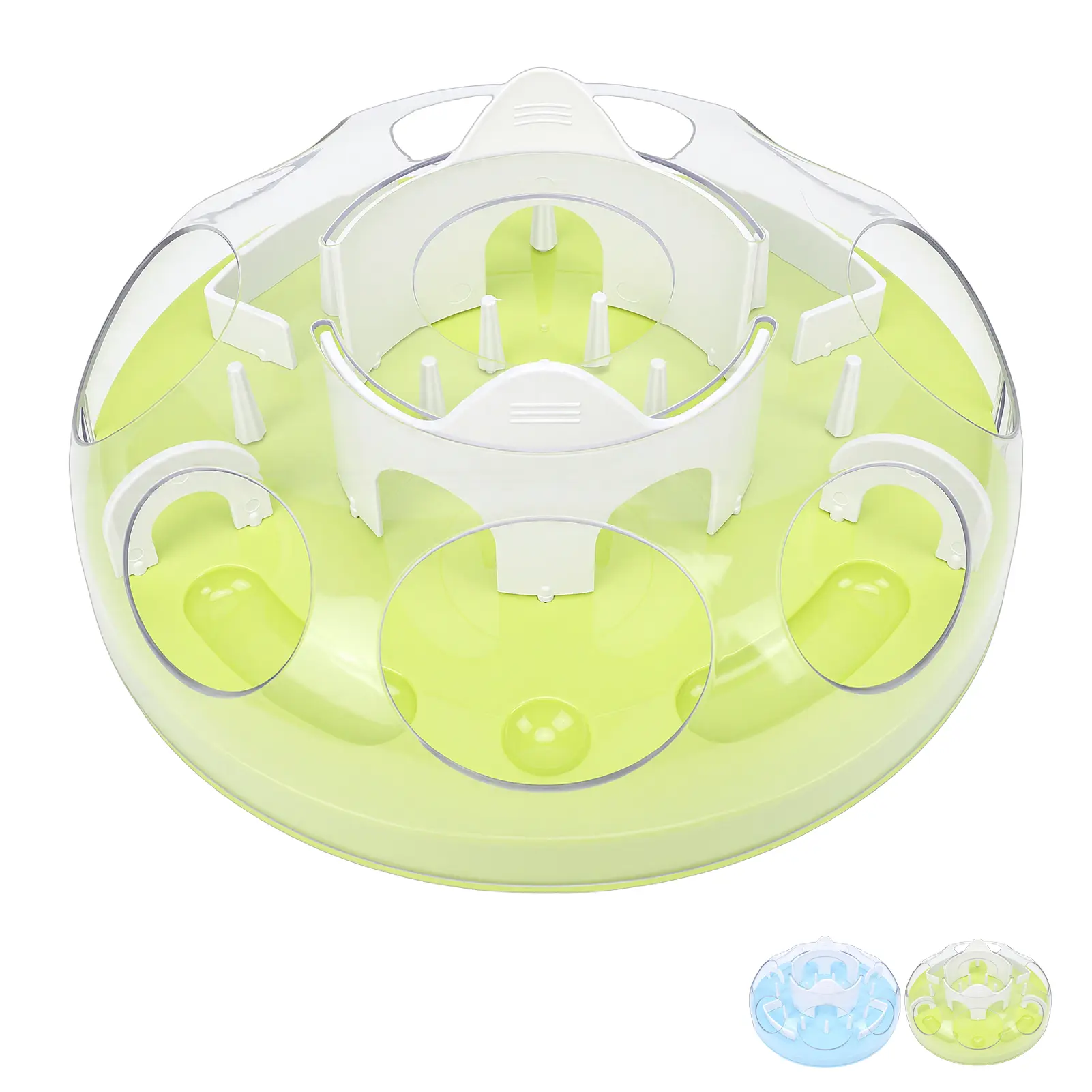Plastic Interactive Cat Puzzle Feeder, Food Dispenser Enrichment Toy for Pet Play and Exercise