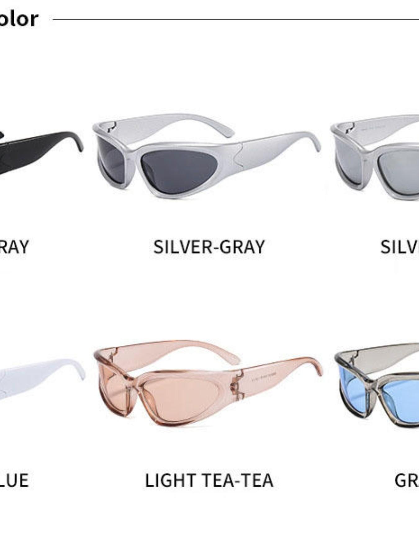 Trendy Y2K Wraparound Sunglasses, Futuristic Cyber Goggles, Perfect for Street Photography, Beach, Edm Parties, Stylish Accessories