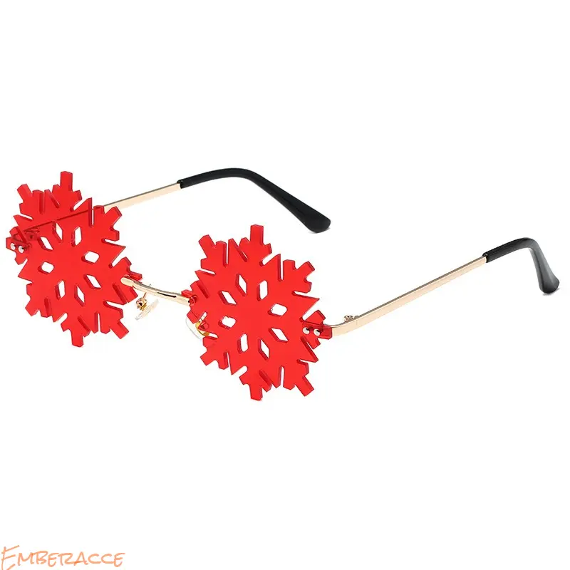 Novelty Christmas Snowflake Glasses - Lightweight, Comfortable Accessory for Women, Funny Party Accessory for Holiday Costume Dress-Up, Photoshoot, Gift