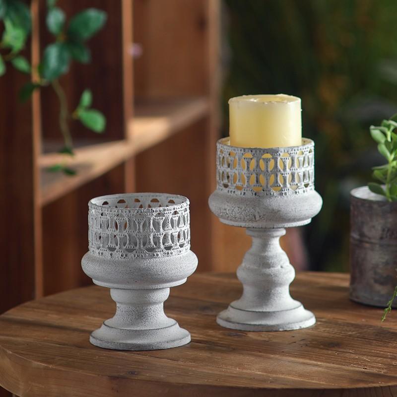Vintage Distressed Candle Holder, American Industrial Style, Romantic Candlelight Dinner Decor, Nostalgic Guesthouse Display Idea