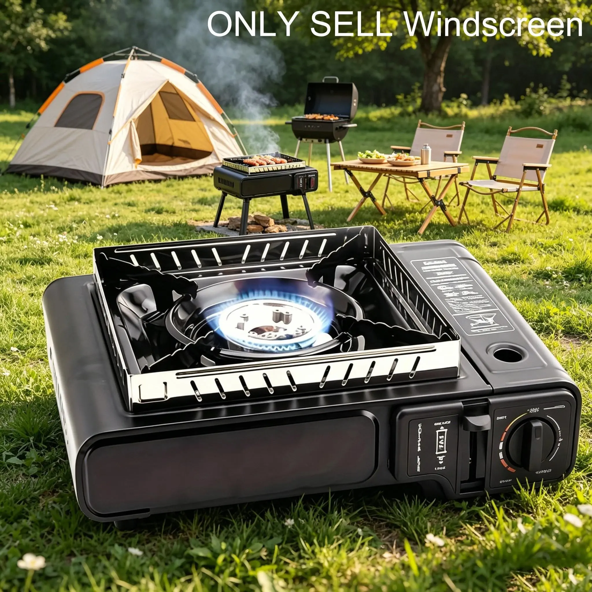 Stainless Steel Camping Stove Windshield, Foldable Windscreen for Outdoor Use, Stove Accessories Tool, Not Directly Contact Food