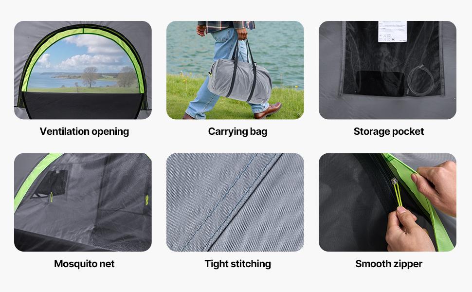 VEVOR Pickup Truck Tent, Fit 5.5-6.0 ft Truck Tents for Camping, Waterproof PU2000mm 2-3 Person Sleeping Truck Bed Tent with Double Layer Design Windows, Sturdy Truck Bed Camper Shell with Storage Bag
