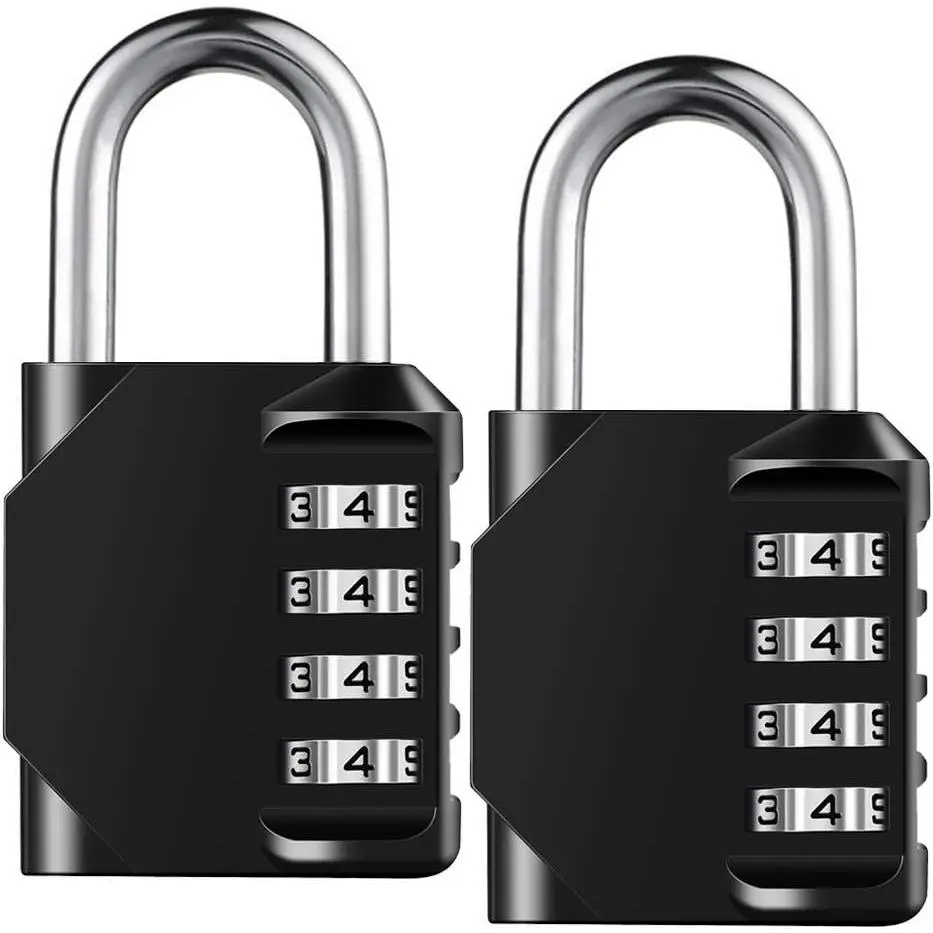 Combination Lock Resettable 4 Digit Padlock with Combination,   and Heavy Duty Combination Padlock Outdoor for School Gym Locker, Fence Gate, Toolbox, Employee Hasp Locker – 2 Pack