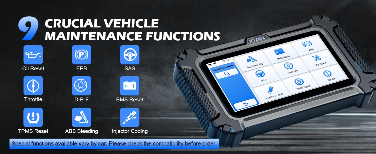 [Summervibes] XTOOL D5 OBD2 Scanner Greenish ECM/TCM/ABS/SRS Car Diagnostic Tool, Electronic Brake Reset, ABS Bleed, Throttle Relearn, Clear Check Engine Light, Lifetime Free Updates car diagnosis scanner Automotive Vehicle Special Functions Obd2 Obdii su