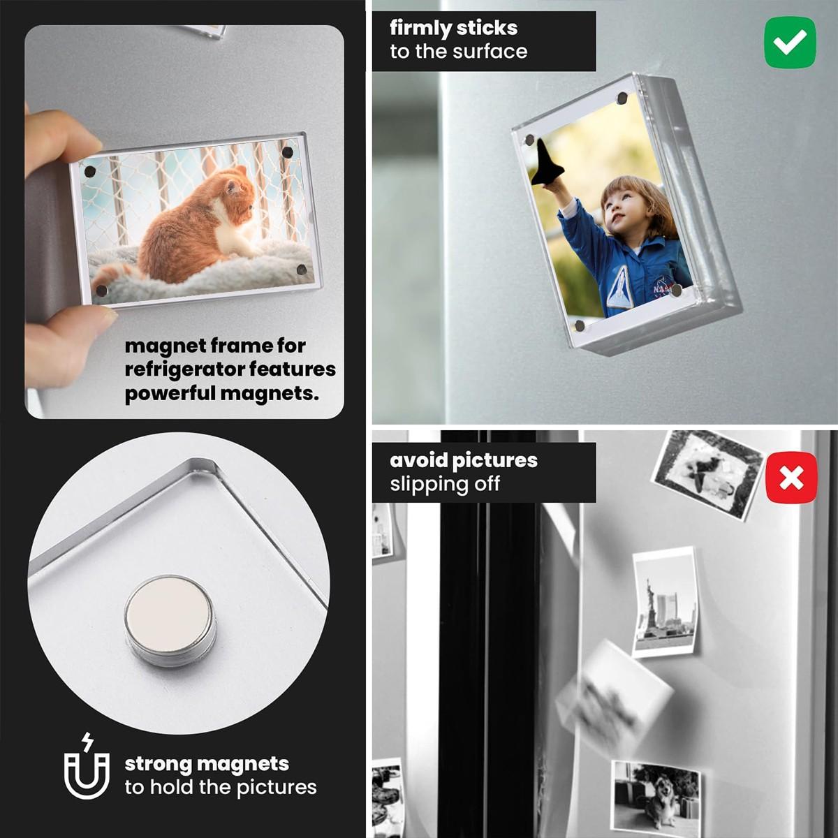 High Transparency Rectangular Acrylic Photo Frame, Family Portrait Frame, Home Decor, Non-Toxic, Ca Prop 65 Compliant