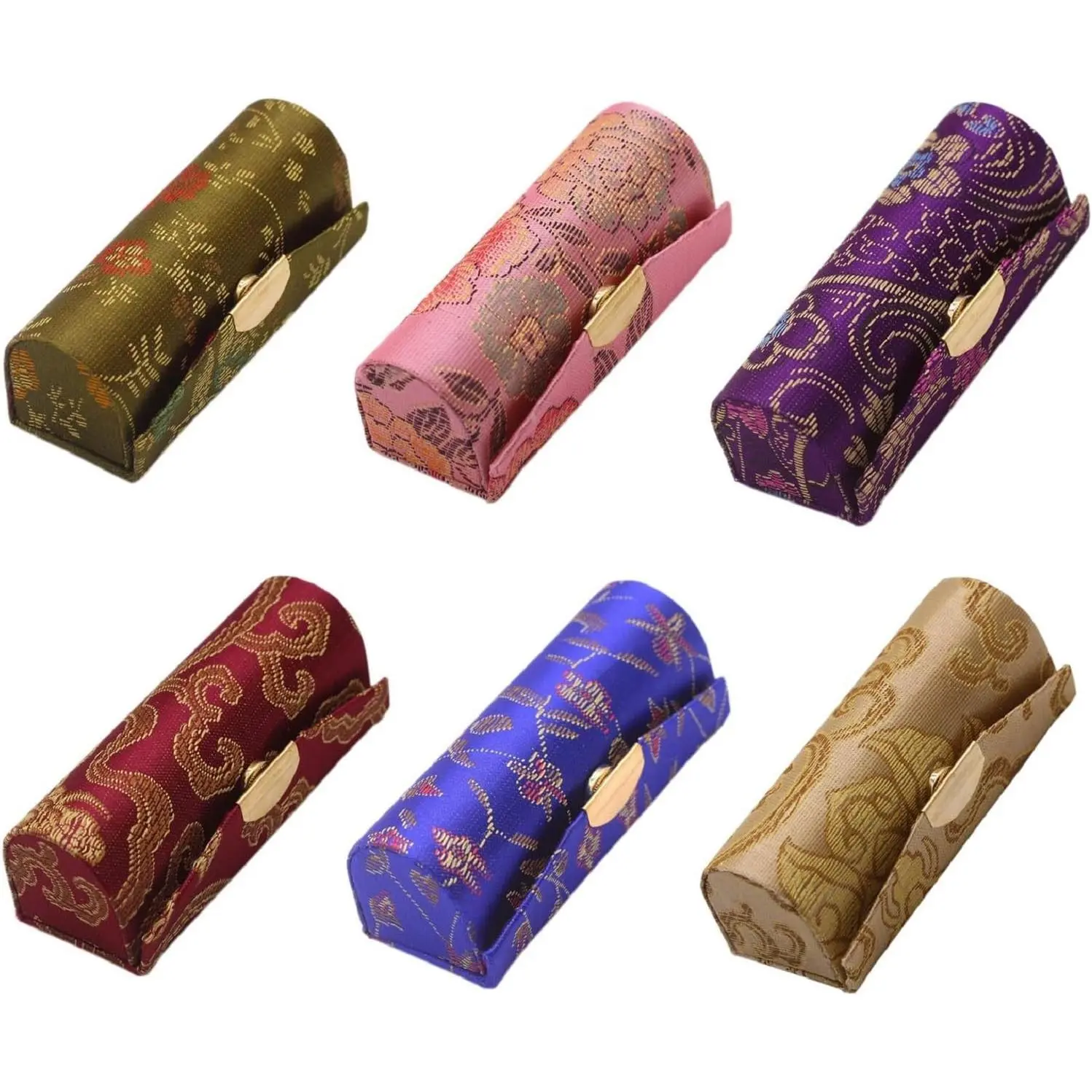 Set of 6 Vintage Mini Lipstick Case Holders with Mirror for Purse, Bulk Party Favors & Return Gifts for Women, Random ColorGift