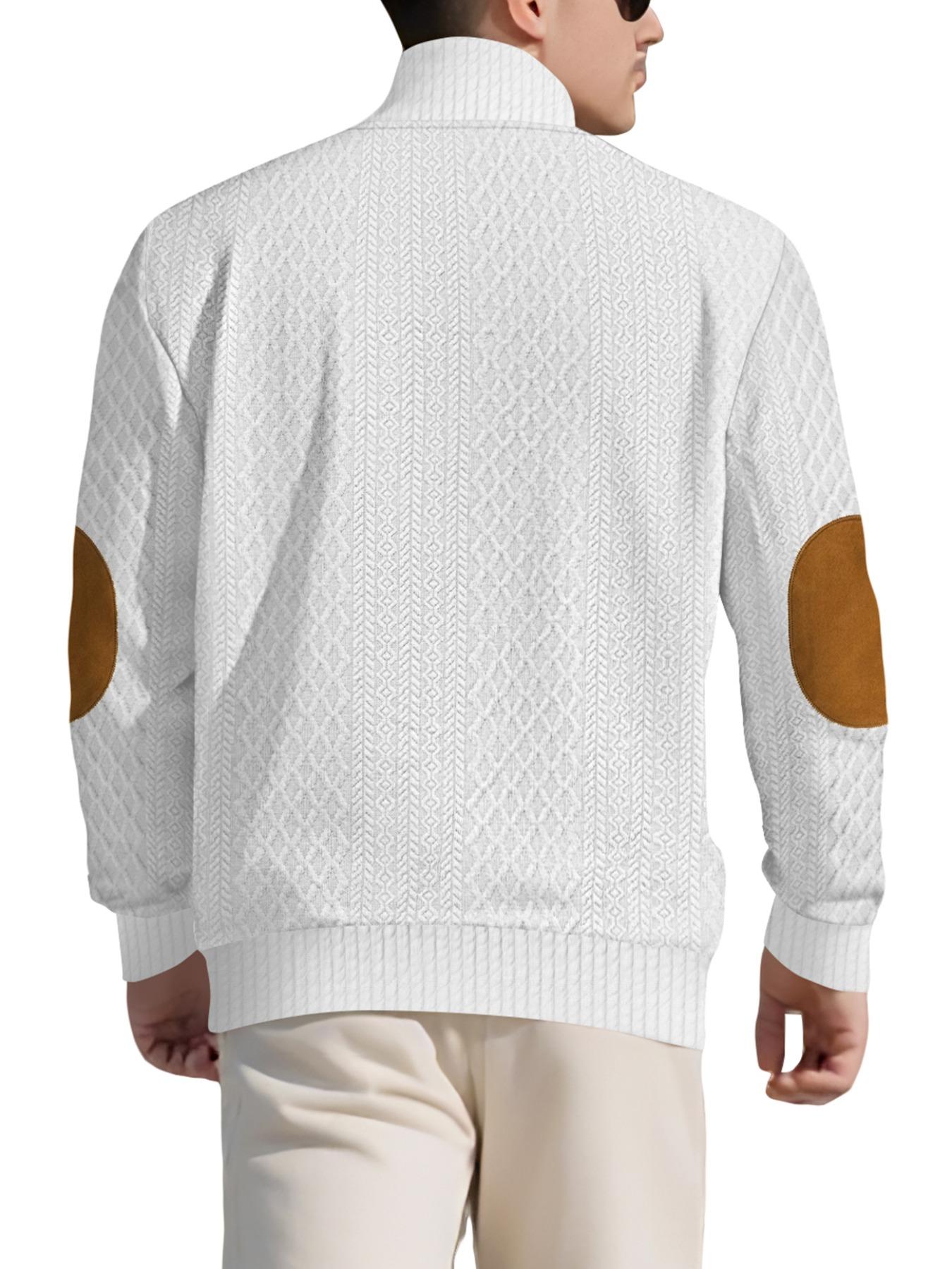 Men's solid color autumn and winter jacquard pattern fashion hoodie, basic soft and comfortable casual loose version of the long sleeve hoodie, suitable autumn and winter seasons, daily wear men's top, street style Sweatshirt