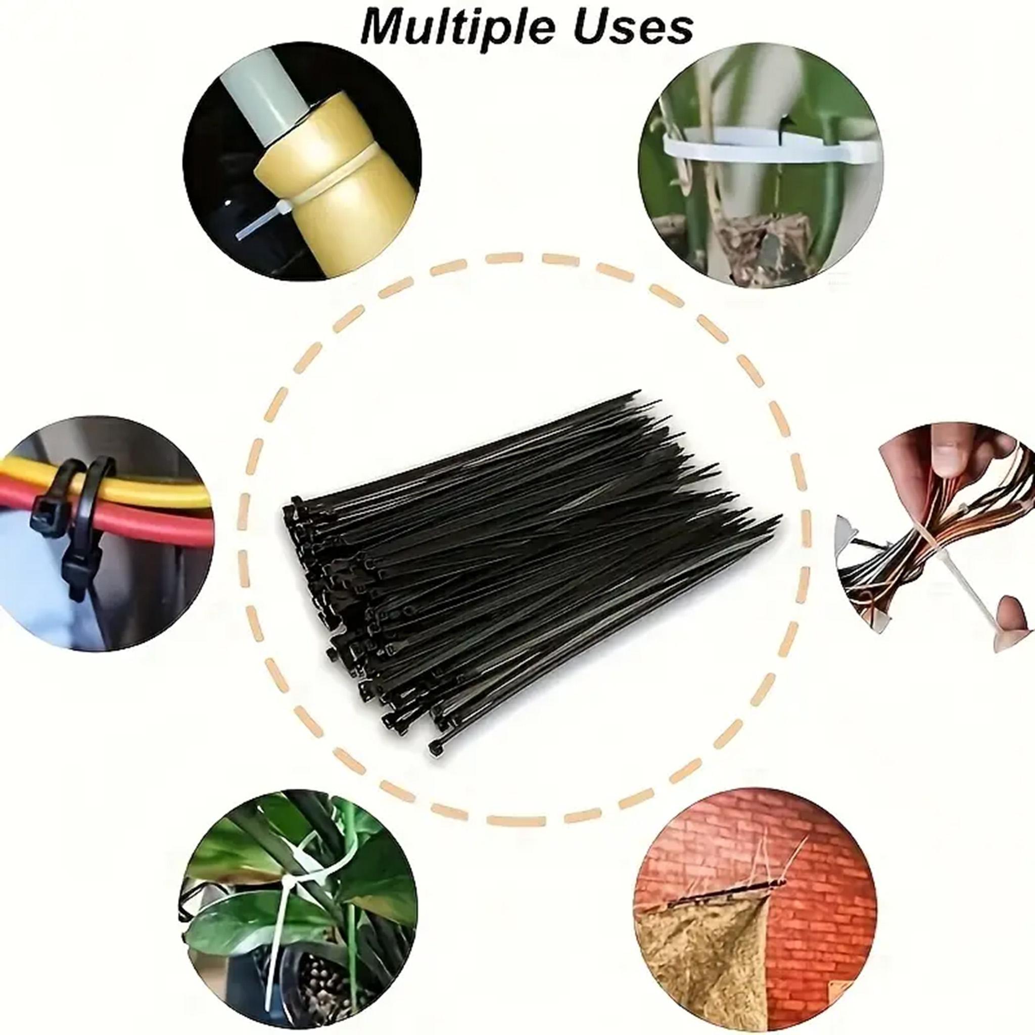 20/100 pcs Nylon Universal Cable Tie Buckle with Pin & Button Self-Locking Design for Car Daily Repair and Multipurpose Use