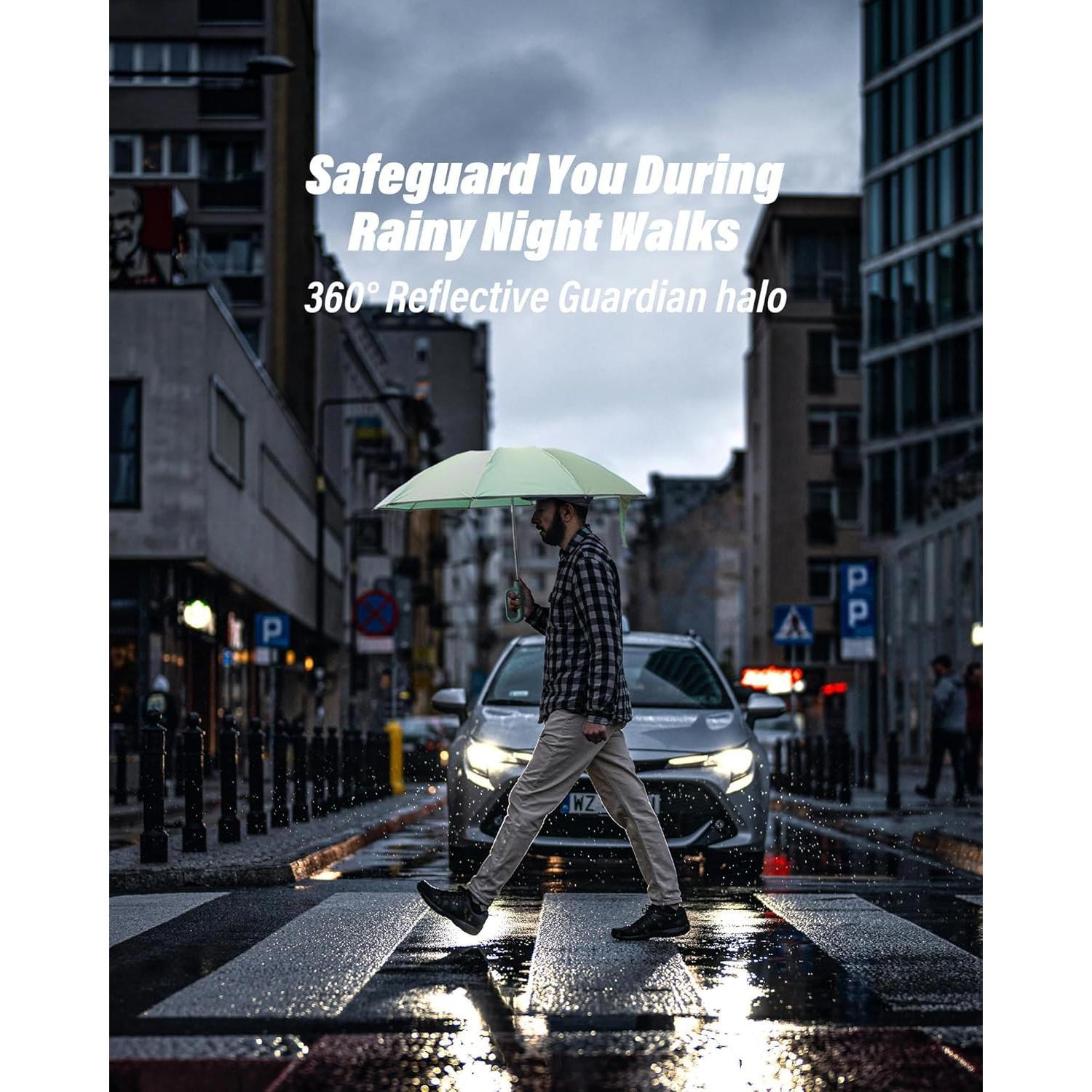 Travel Compact Inverted Umbrella with Ring Buckle, Portable Large  Windproof Reverse Reflective Umbrellas for Rain & Sun