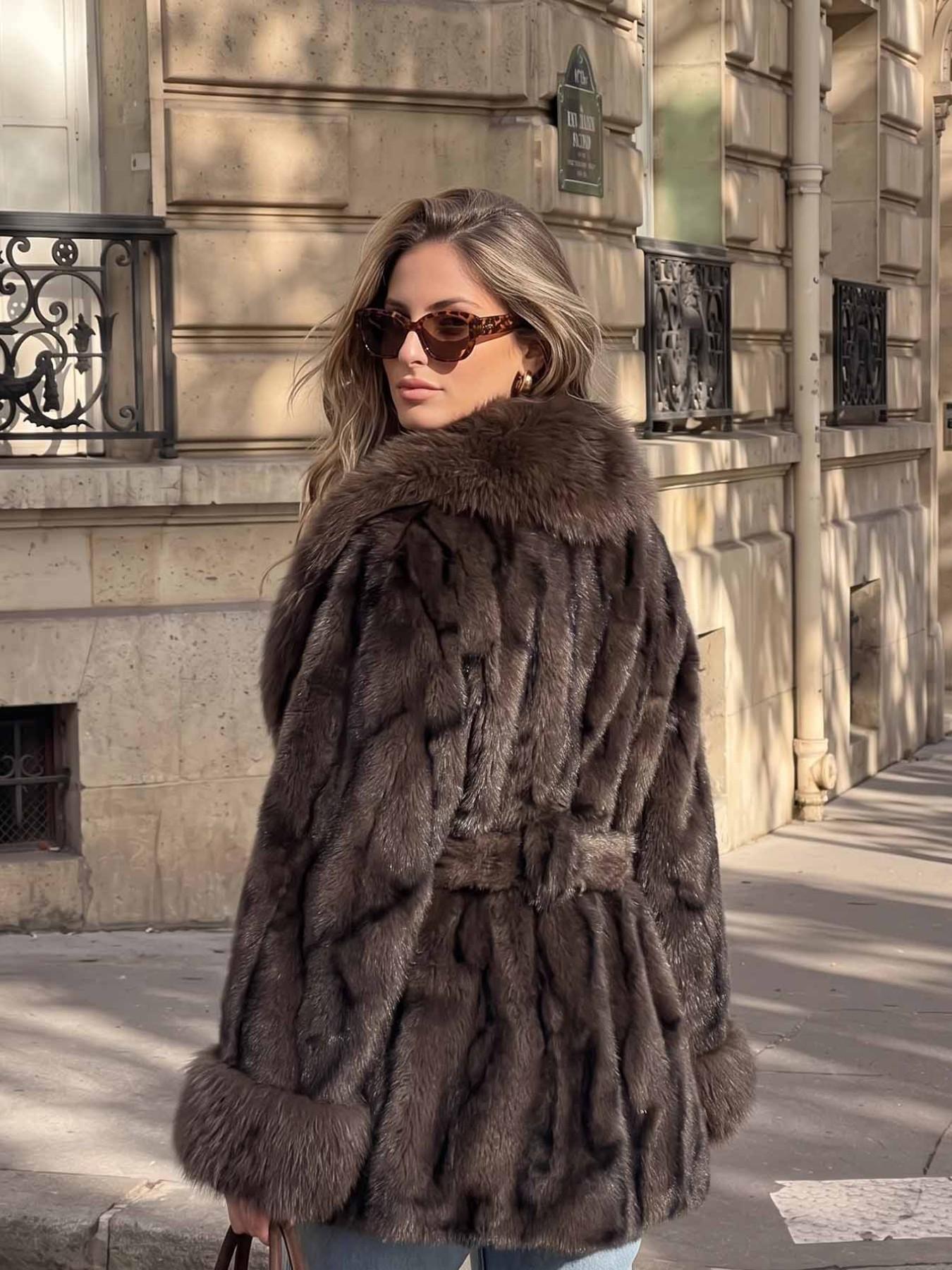 2026 Fall Winter New European Style Casual Fashion High-End Light Luxury Warm Cozy Faux Fake Fur Women's Coat Jackets, Stylish and Comfortable Outerwear for Cold Weather