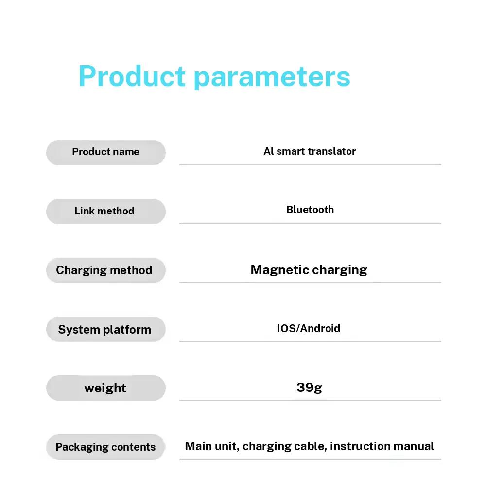 AI Translator Voice Recorder Note Recorder, Translation 146+ languages with Real time Translation, Magnetic Phone Holder, Supports Video and Voice Call Translation, Travel Socializing Lectures Meetings Interviews
