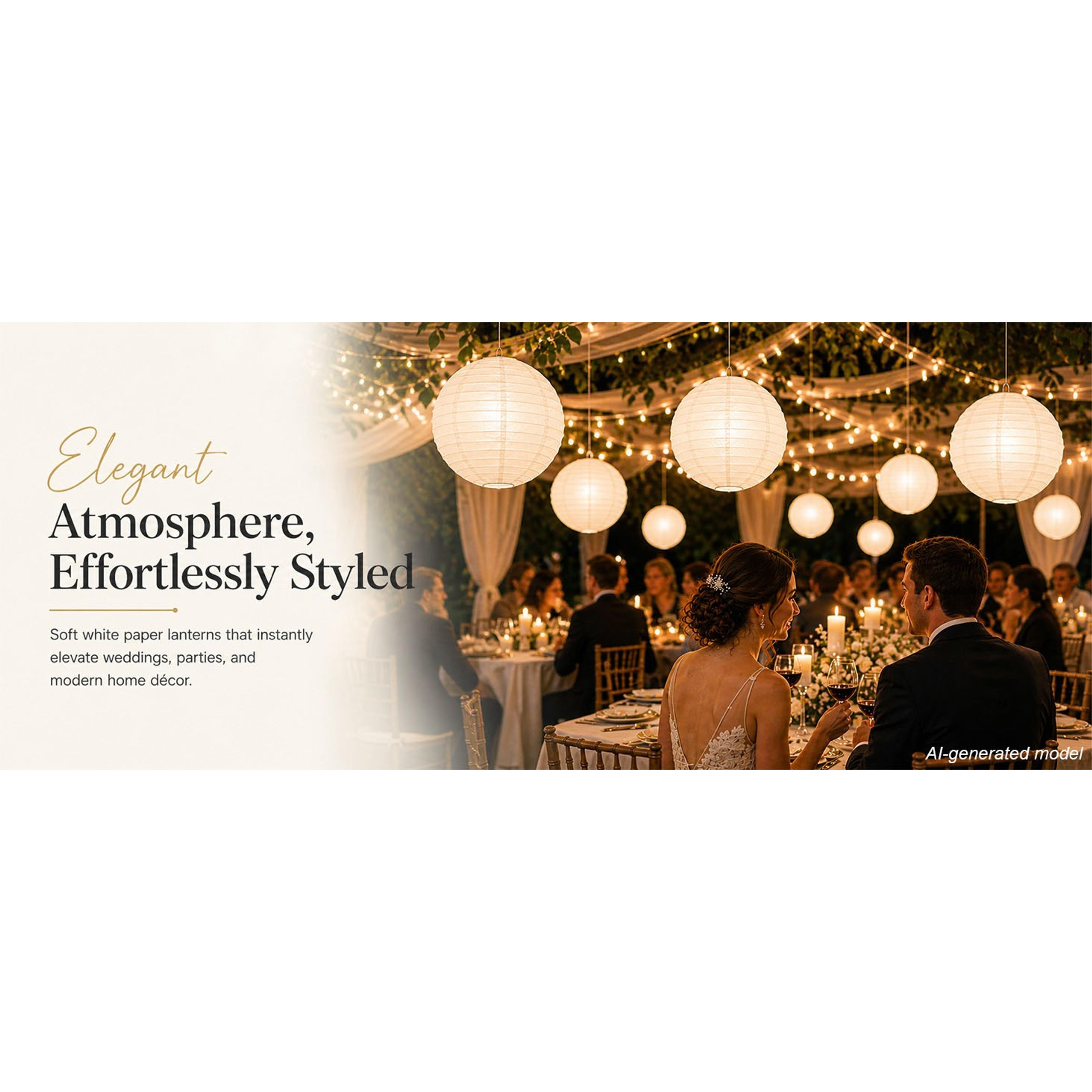 12 Inch White Round Paper Lanterns (10 Pack) - Chinese Lanterns for Hanging Décor, Wedding & Party DecorationsGift 12 Inch White Round Paper Lanterns (10 Pack) - Chinese Lanterns for Hanging Décor, Wedding & Party DecorationsGift