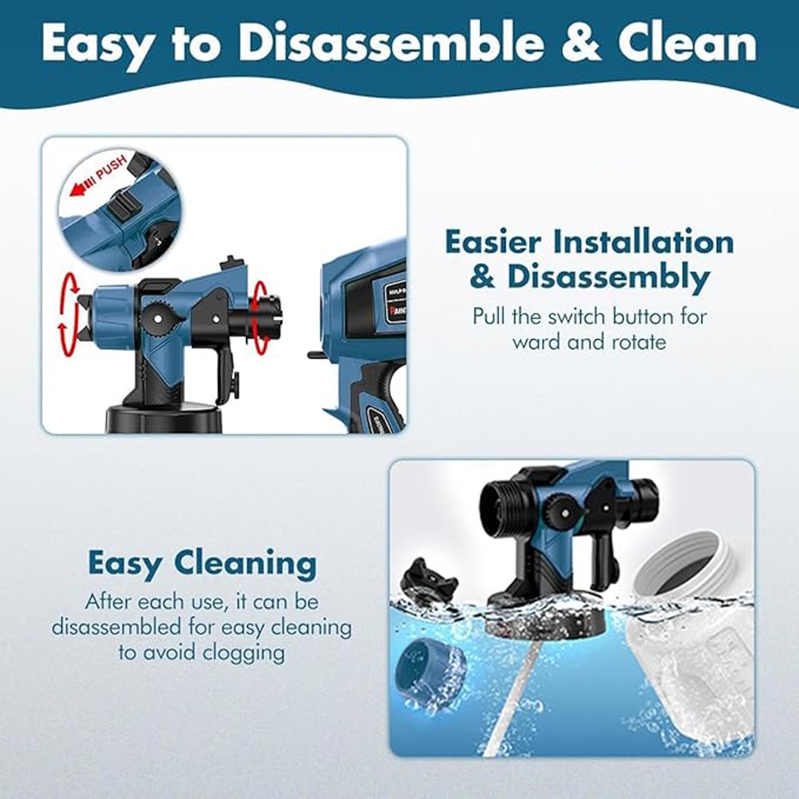 Paint Sprayer 1000W High Power Electric Spray Paint with Adjustable Spray Width Knob,1400ML Container,4 Nozzles 3 Patterns,Easy to Clean for Furniture Cabinets House Painting Paint Sprayer 1000W High Power Electric Spray Paint with Adjustable Spray Width Knob,1400ML Container,4 Nozzles 3 Patterns,Easy to Clean for Furniture Cabinets House Painting