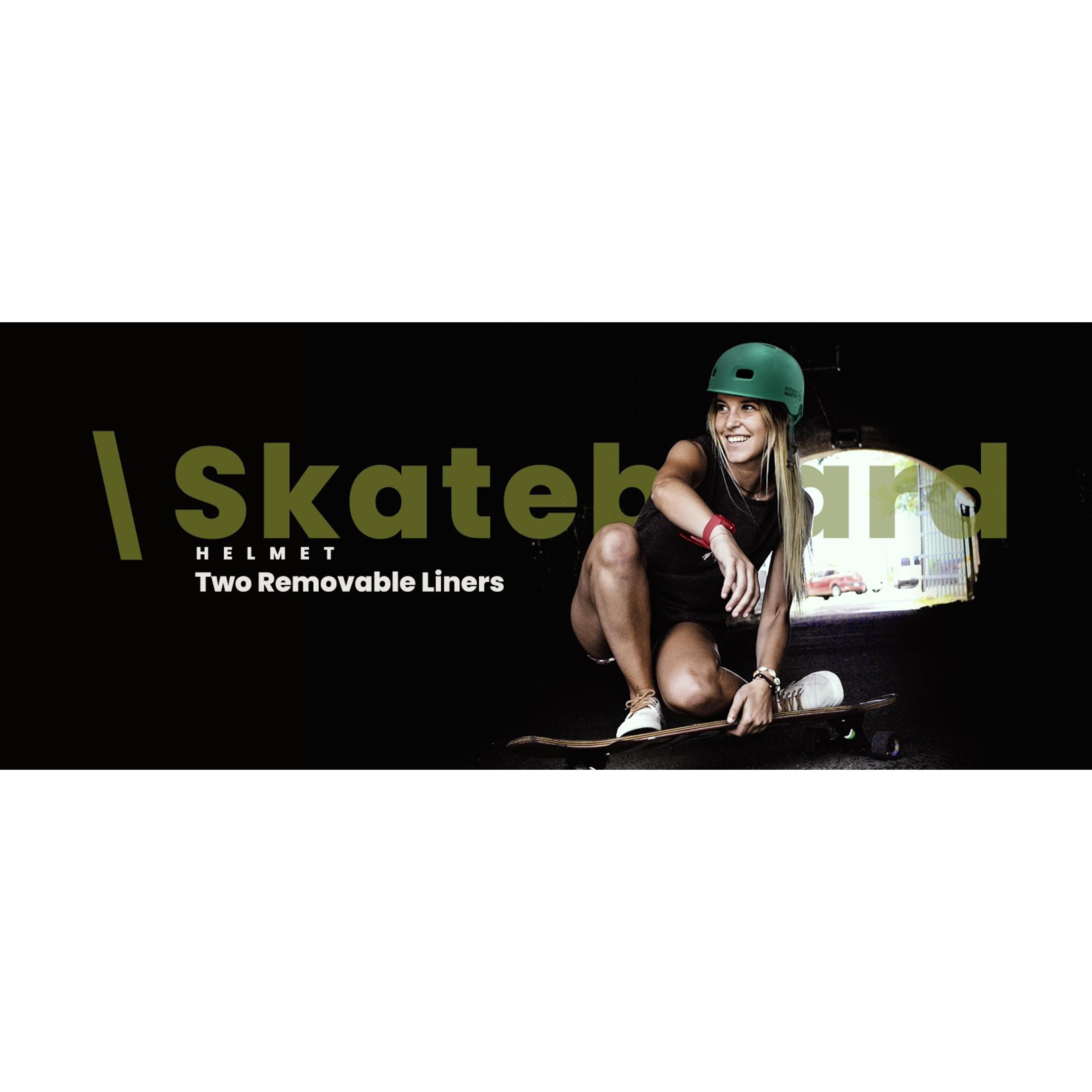 Skateboard Bike Helmet for Adults, Youth & Kids | Two Removable Liners, Ventilated Certified Multi-Sport Helmet for Scooter, Cycling, Roller Skating & E-BikeGift