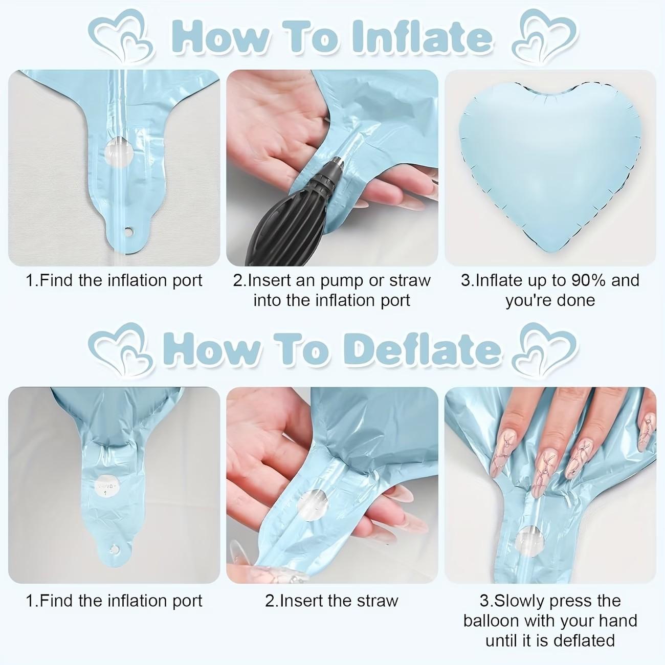 10 pink and blue colored heart-shaped aluminum foil balloons, measuring 45.72 centimeters - perfect for birthdays, baptisms, baby showers, anniversaries, housewarming, proposals, weddings, and bridal parties