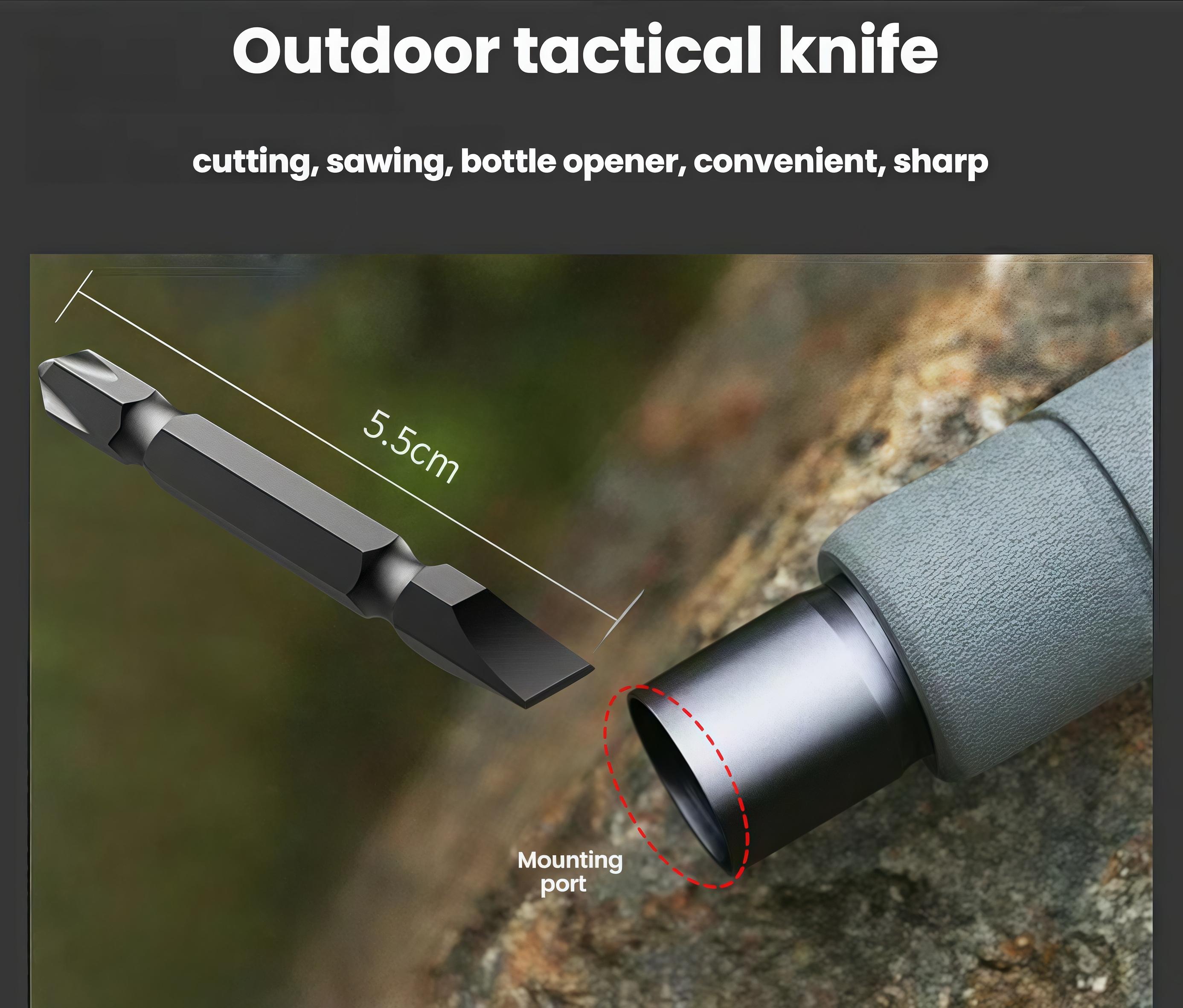 outdoorsmen gift tactical trekking walking Lightweight Adjustable Trekking Pole  mountain climb  7-in-1 Tactical Trekking Pole Your Ultimate Outdoor Survival Companion – Compass, Tinder, Saw Blade & More for Hiking & Camping stick multi-scenario camp con