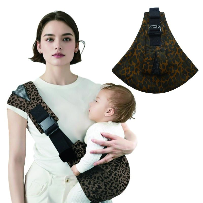Baby Carrier Slung, Portable Lightweight Anti-Slip Bottom Seat, Leopard Print Design, Unisex Infant & Toddler Wear, Travel, 10-30 Lbs Capacity