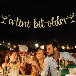 Glitter a Tini Bit Older Martini Theme Banner, Perfect for Birthdays & Cocktails, Ideal for Celebrations