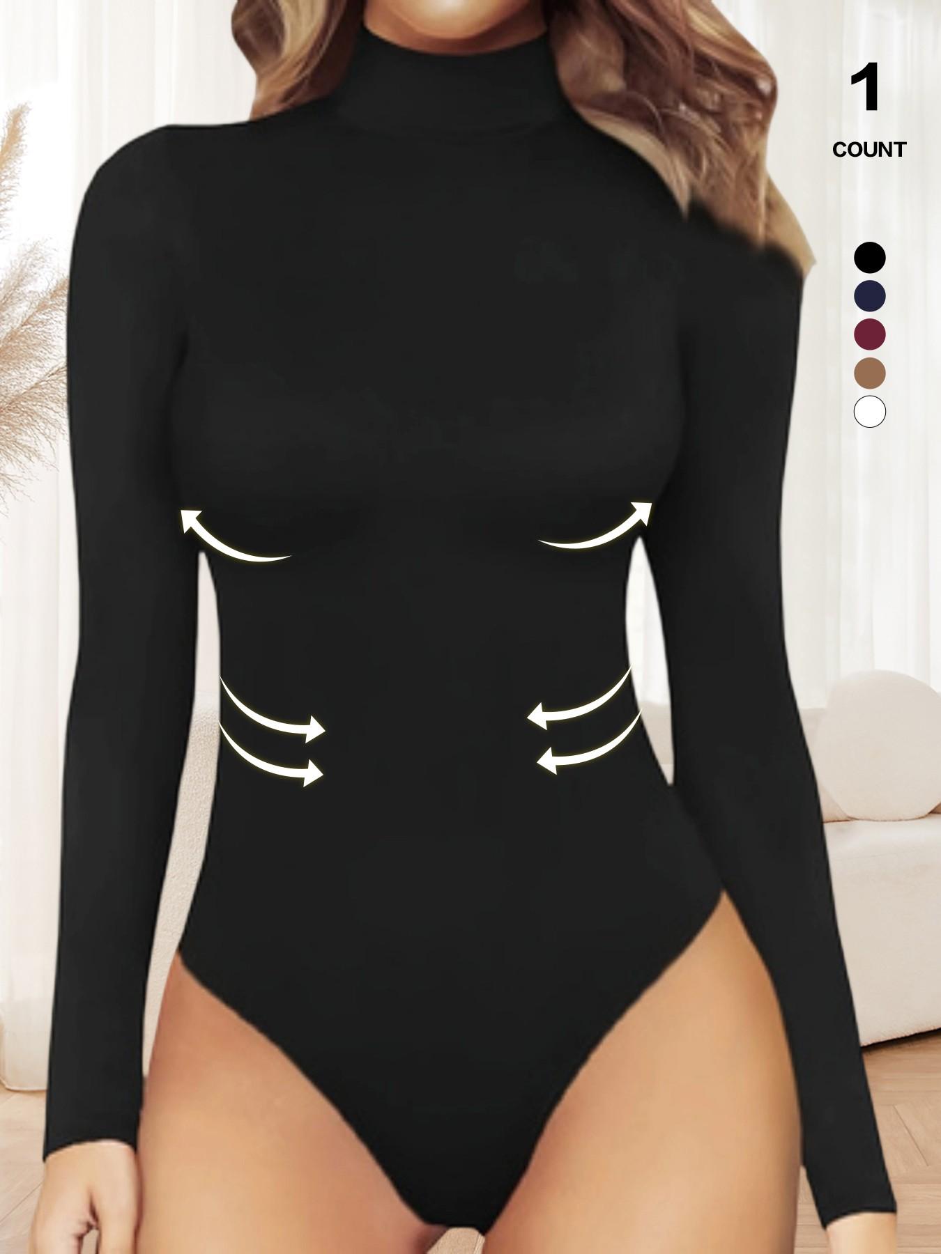 2026 Women's Long Sleeve Turtleneck Bodysuit, Slim-Fitting Thermal Compression Shapewear for All Seasons