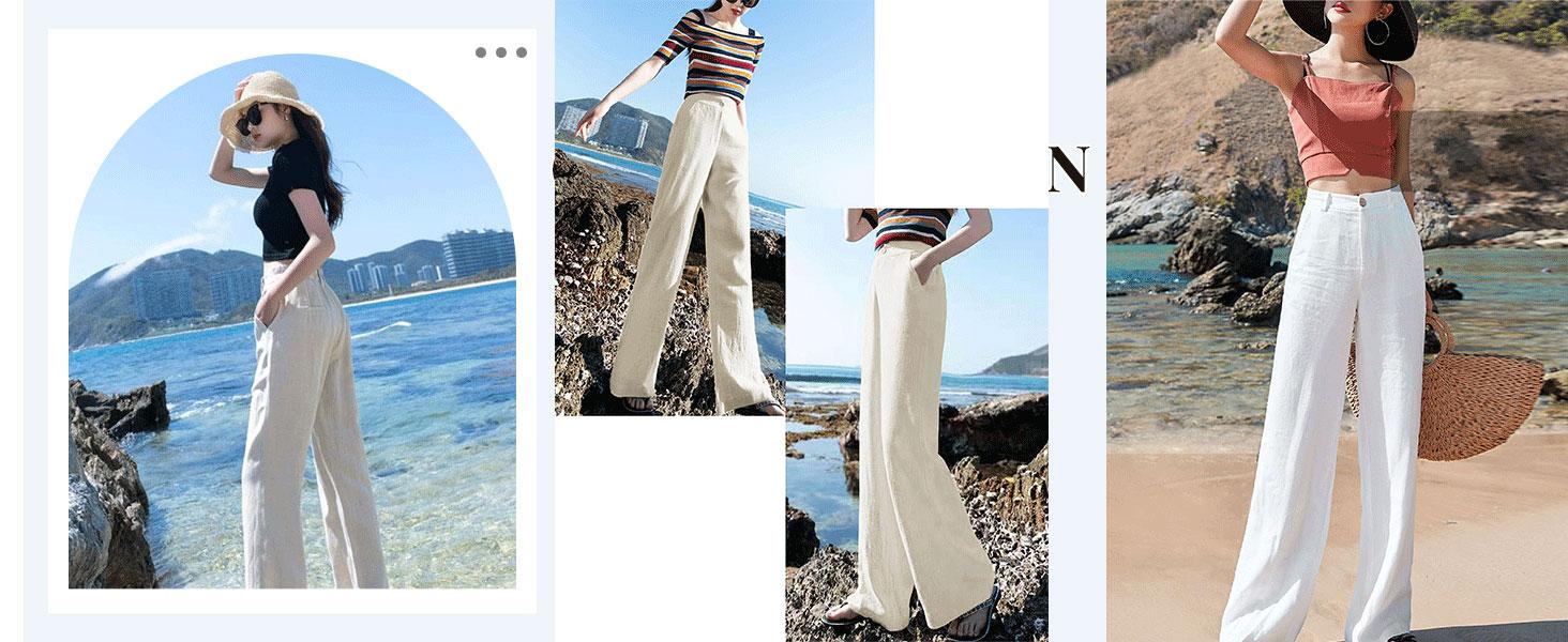 Naeduo Women's Cotton Linen Pants | Summer 2026 Trendy High Waisted Wide Leg Trousers SpringStatements Casual Button Front Comfy Breathable Fit | Y2K Aesthetic & Eco-Friendly Loungewear SpringStatements Naeduo Women's Cotton Linen Pants | Summer 2026 Trendy High Waisted Wide Leg Trousers SpringStatements Casual Button Front Comfy Breathable Fit | Y2K Aesthetic & Eco-Friendly Loungewear SpringStatements