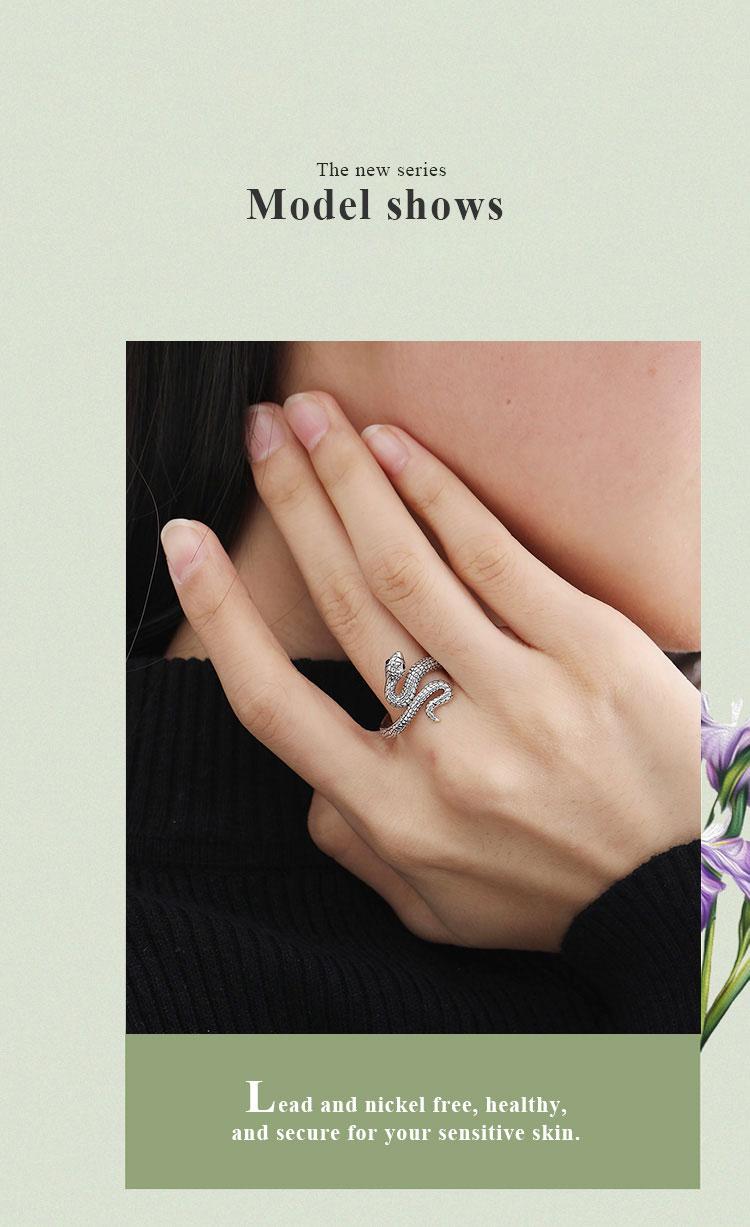 S925 Sterling Silver Snake Jewelry Set, Adjustable Gold Ring & Snake Hoop Earrings for Women, Perfect Gift for Anniversaries and Engagements