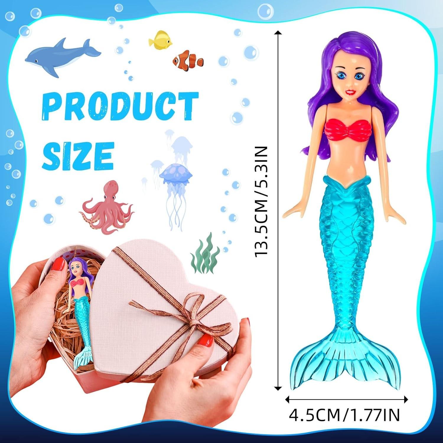 4 Pieces Mermaid Dive Bath Toys Colorful Mermaid Pool Swimming Pool Games for Boys Girls Teens Adults(Classic Style)