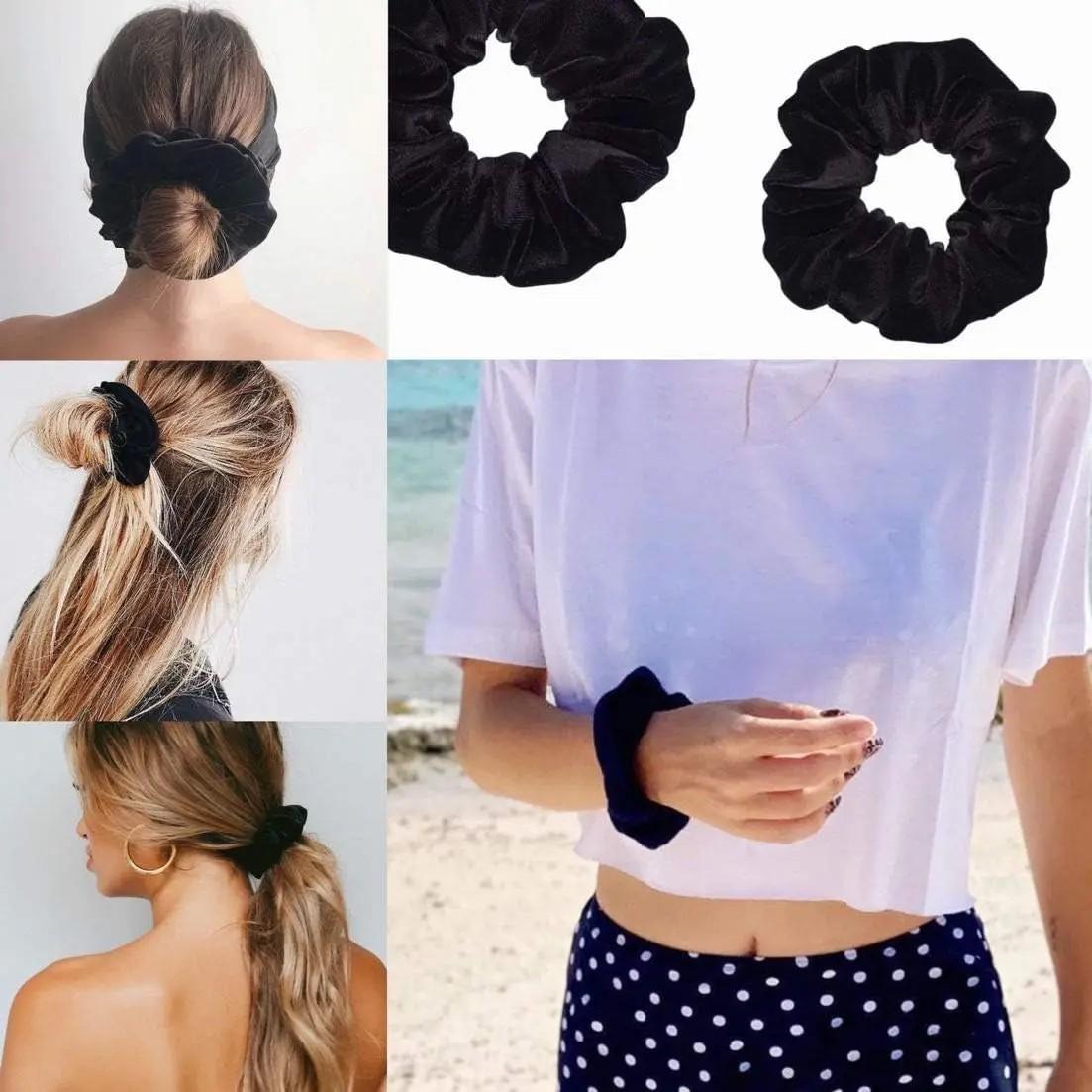 Women's Hair Tie with Hidden Zipper Pocket, Retro Design, Portable & Secure Storage Solution for Keys/cash/jewelry, Ideal for Outdoor Use