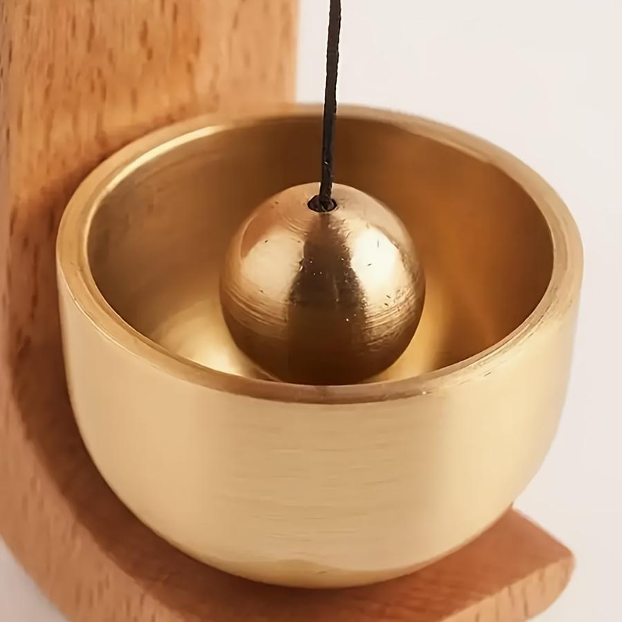 Wooden Wind Chime - Wireless Brass Doorbell with Magnetic Base, Easy to Install, Suitable for Home and Commercial Places, Door and Wall Decorative Hanging Bell also comes with adhesive stickers, Suction Cup Doorbell - Christmas Gift