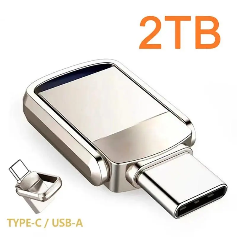 2TB Capacity High-Speed USB 3.2 Flash Drive - Type-C/USB-A Dual Interface, Plug-and-Play Portable Storage for Mobile Phones & Computers with Mutual Transmission