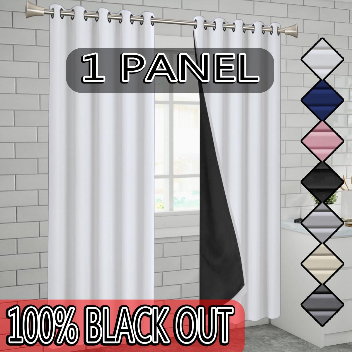 1-piece set, solid color polyester material coated lining, 100% blackout curtains, lightweight, top perforated hanging method, suitable for bedrooms, dining rooms, living rooms, kitchens, balconies, gardens