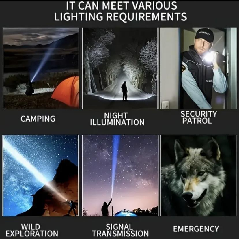 Rechargeable Pocket Flashlight, USB Rechargeable Flashlight, Five Modes LED High Lumen Light, Ultra Bright Lamp with Strap, Ideal for Emergencies, Camping, Hiking, Portable Flashlights