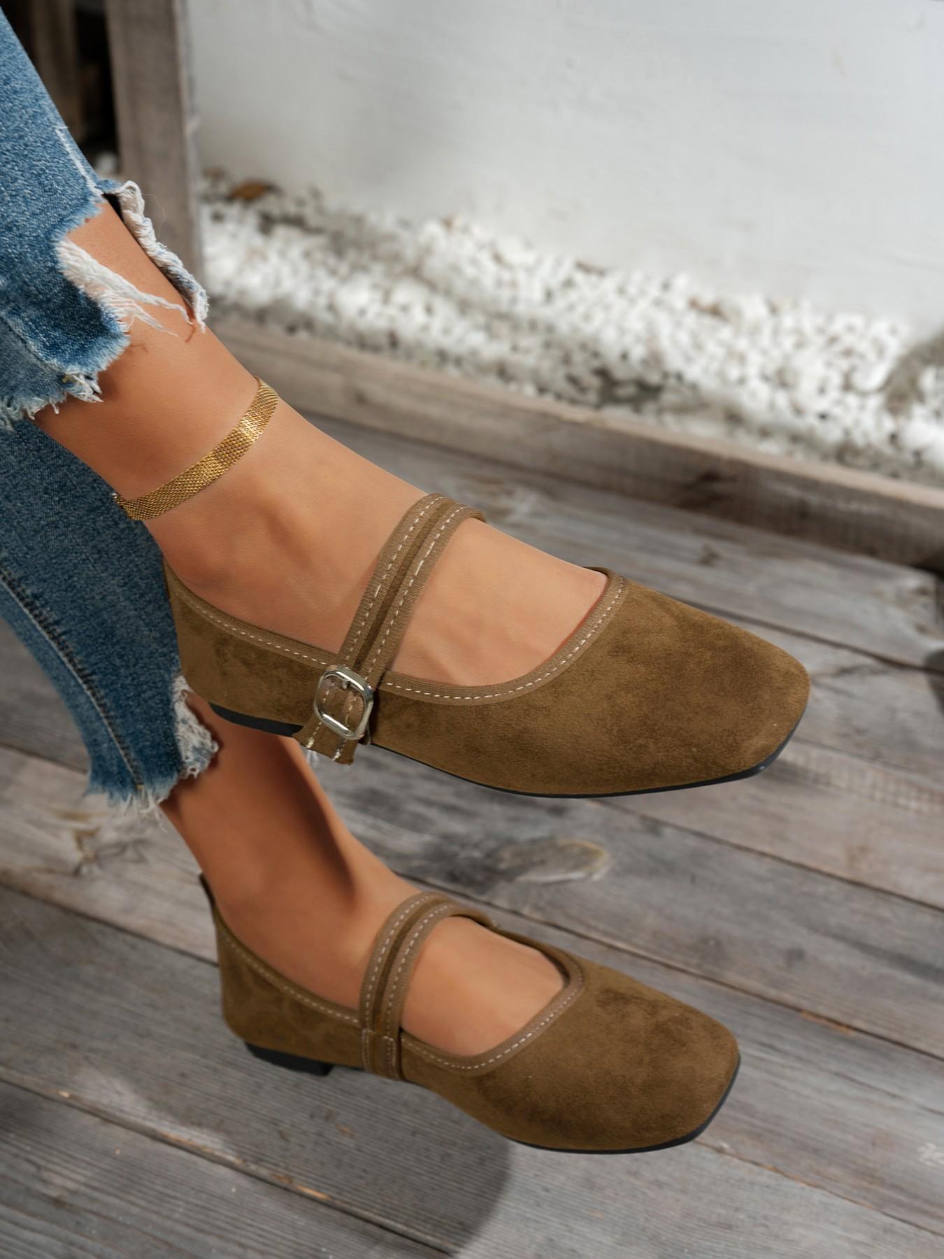 Women's Vintage Square Toe Mary Jane Shoes, Comfortable Low Heel Single Shoe, Fashion Commuter Women's Shoes, All Seasons
