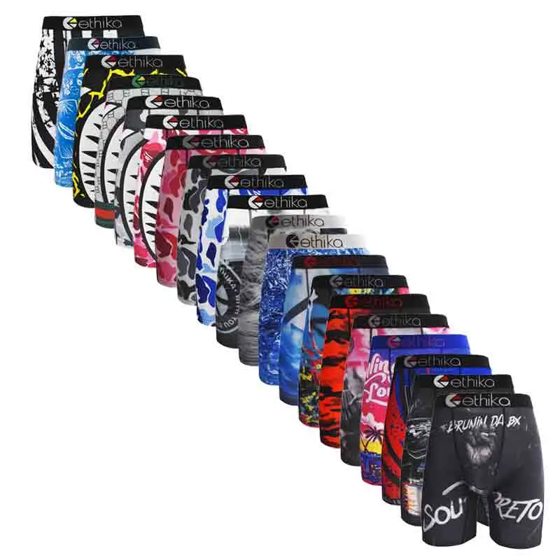 Men's Gift 3/4/6 Pack Men's Printed Breathable Boxer Briefs, Plus Size Sports Trunks Underwear, All Day Wear, Ideal Gift for Men, Travel & Camping Essentials