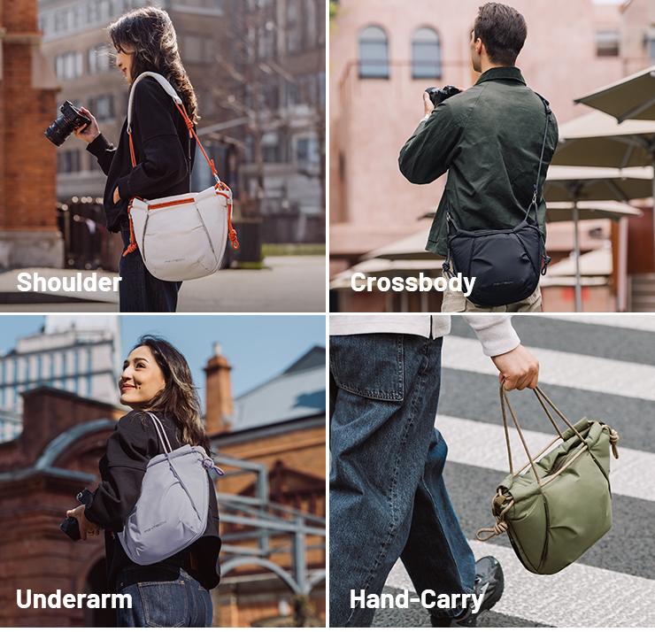 PGYTECH OneGo Rope Strap Camera Bag – Multifunctional Shoulder Bag for Urban Photographers. Compact Camera Bag Compatible with Sony/Canon/Nikon/Mirrorless Cameras, Midnight Black