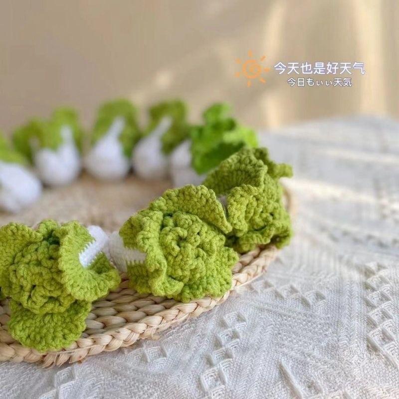 Wealthy Cabbage Keychain Knit Pendant, Handmade Crochet Doll Bag Charm, Small Gift Accessory, Unique Crafted Decoration