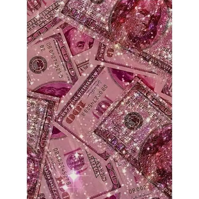 5D DIY Diamond Painting Kit Pink Glitter US Dollar Money Aesthetic Rhinestone Mosaic Cross Stitch Handmade Wall Art Home Decor Full Round Square Drill Gift
