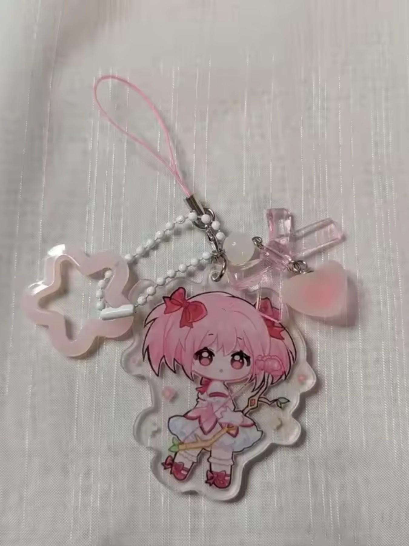 Homura and Madoka Acrylic Keychain, Anime Inspired Madoka Magica
