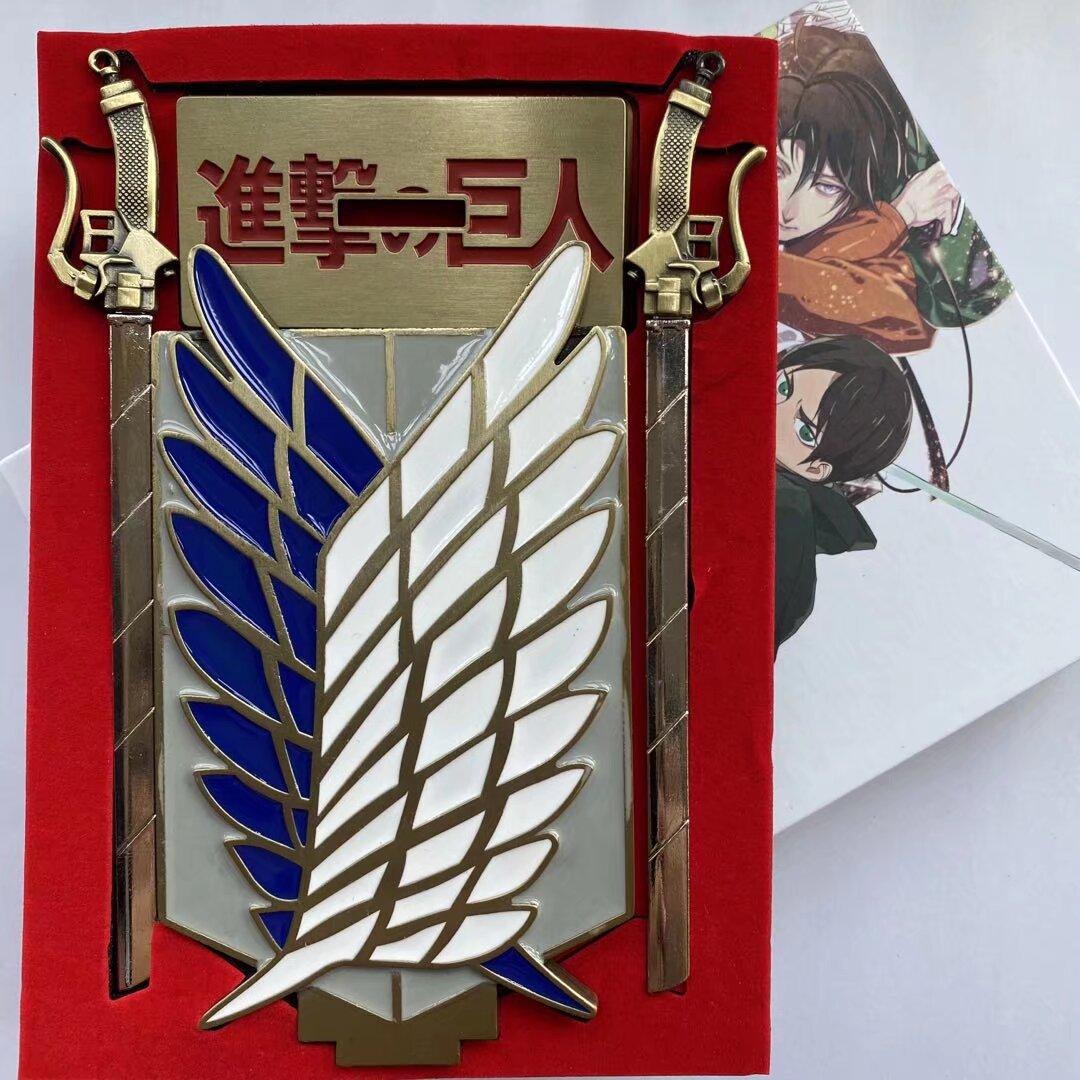 Attack On Titan Wings Of Liberty Anime Jewelry Set Metal Weapon Model Rings Pendants Keychains Brooches Collection Box Complete Anime Merch Creative Graduation Gift For Anime Fans And Students