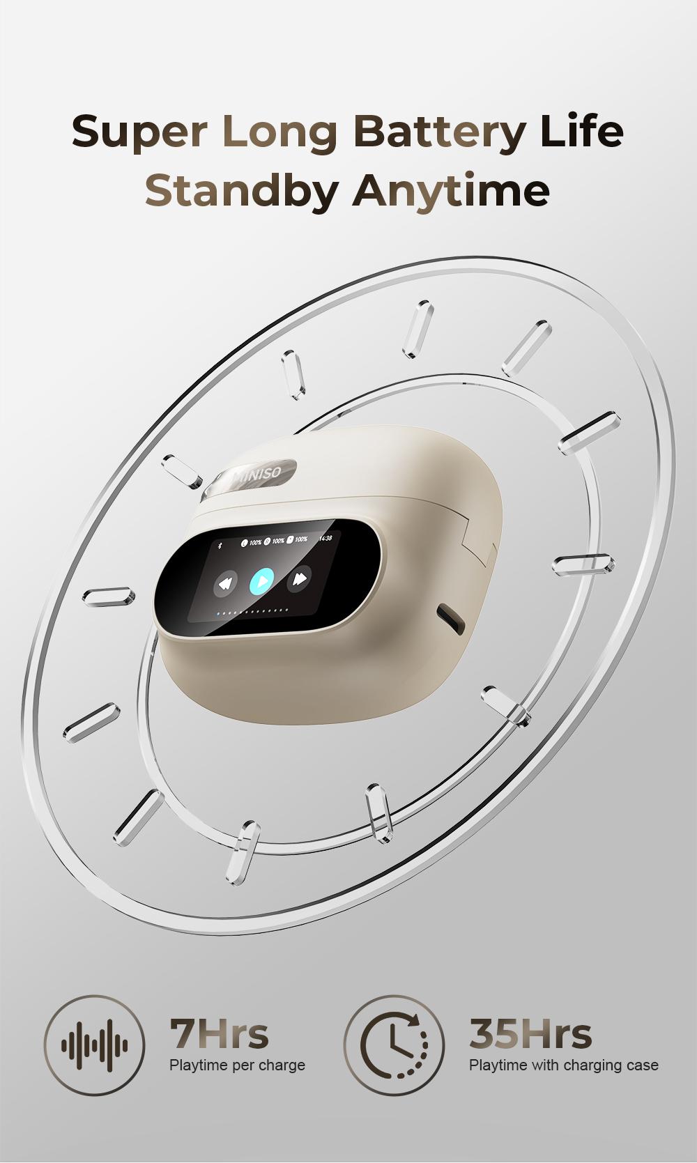 MINISO MS150 True Wireless Hanging Ear Bluetooth 5.4 headphone| HiFi Sound, Waterproof, Full Color Touch Screen, Noise Reduction, audio MINISO MS150 True Wireless Hanging Ear Bluetooth 5.4 headphone| HiFi Sound, Waterproof, Full Color Touch Screen, Noise Reduction, audio