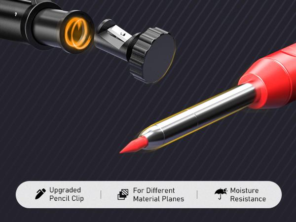 Nicpro 5 Pack Carpenter Pencil with Sharpener & Holders, Mechanical Carpenter Pencils Set with 53 Refills, Deep Hole Marker Woodworking Pencils, Heavy Duty Construction Pencils for Architect-with Case