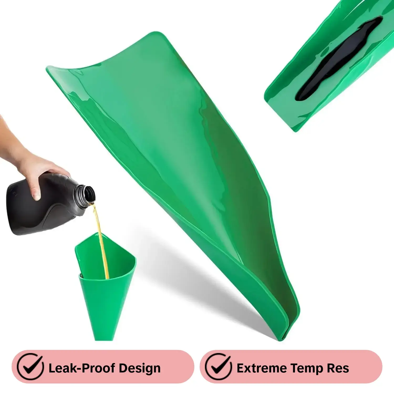 Reusable Flexible Silicone Oil Funnel, Foldable and Bendable, Portable, Automotive Repair Tools, Mechanic Work Tools, Mechanic Tools, Suitable for Cars, Motorcycles, Trucks, Lawn Mowers, Snow Plows