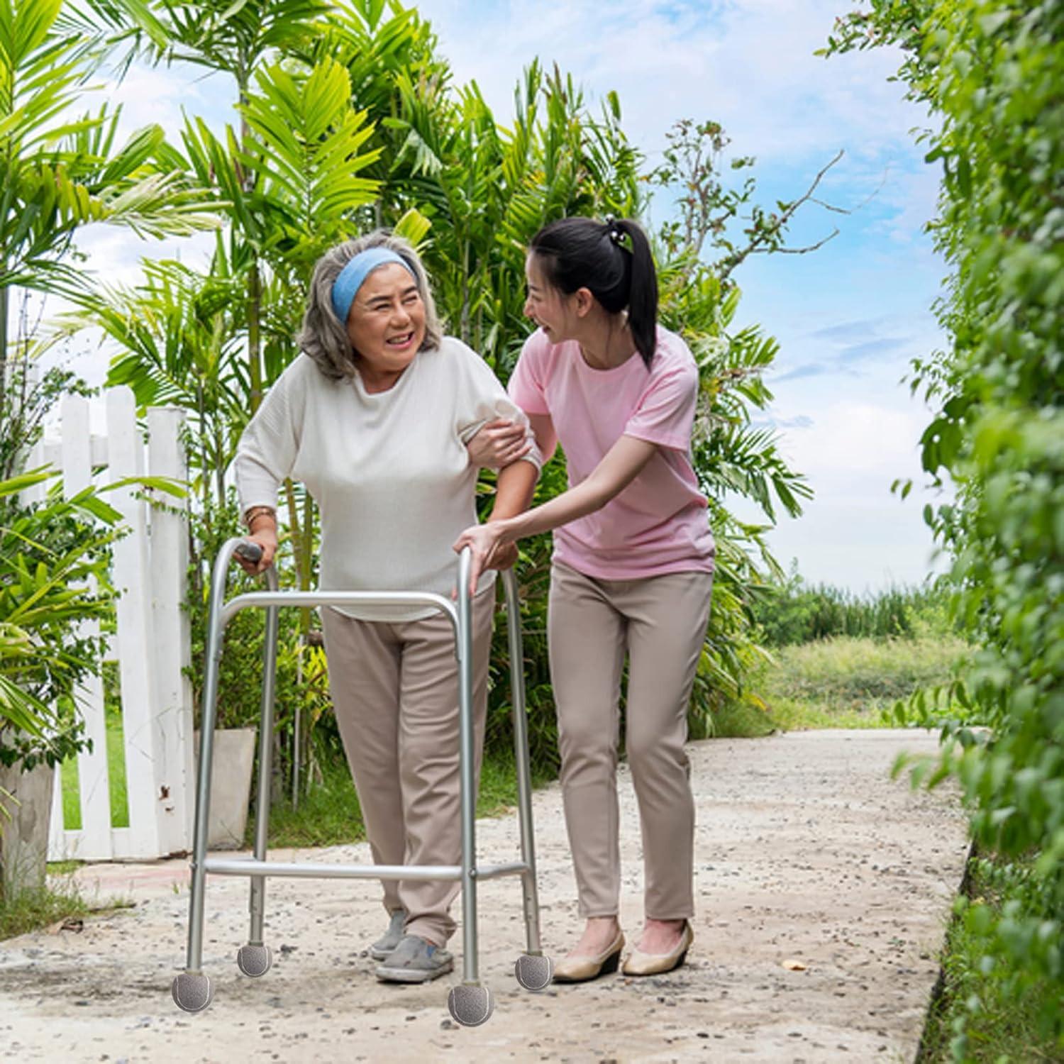 High-Quality Pre-Cut Tennis Balls for Walker Aids (4-Pack), Easy Installation, Elderly Walker Accessories, Protects Furniture Legs and Floors