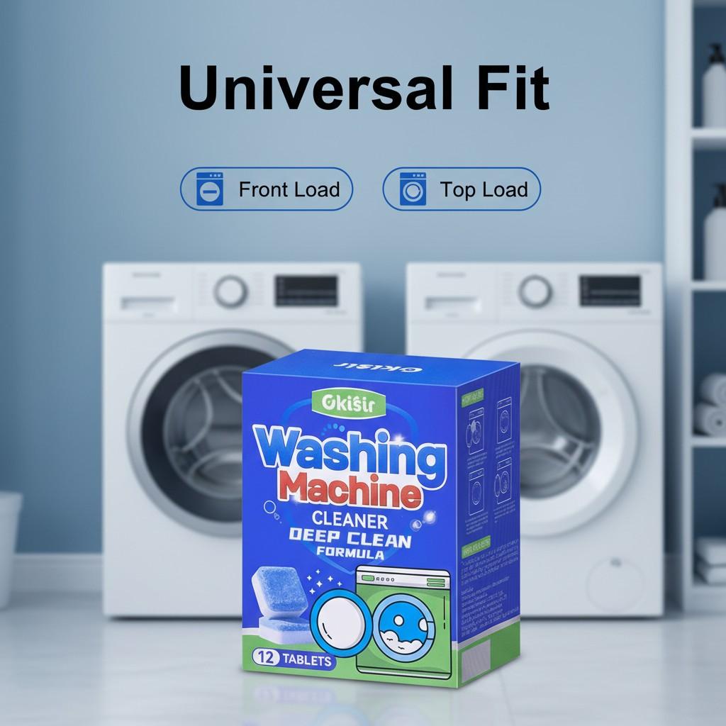 Washing Machine Cleaner, Time-Release Dissolving Technology, Scale Removal & Stain Removal, Solid Detergent, Household Cleaner