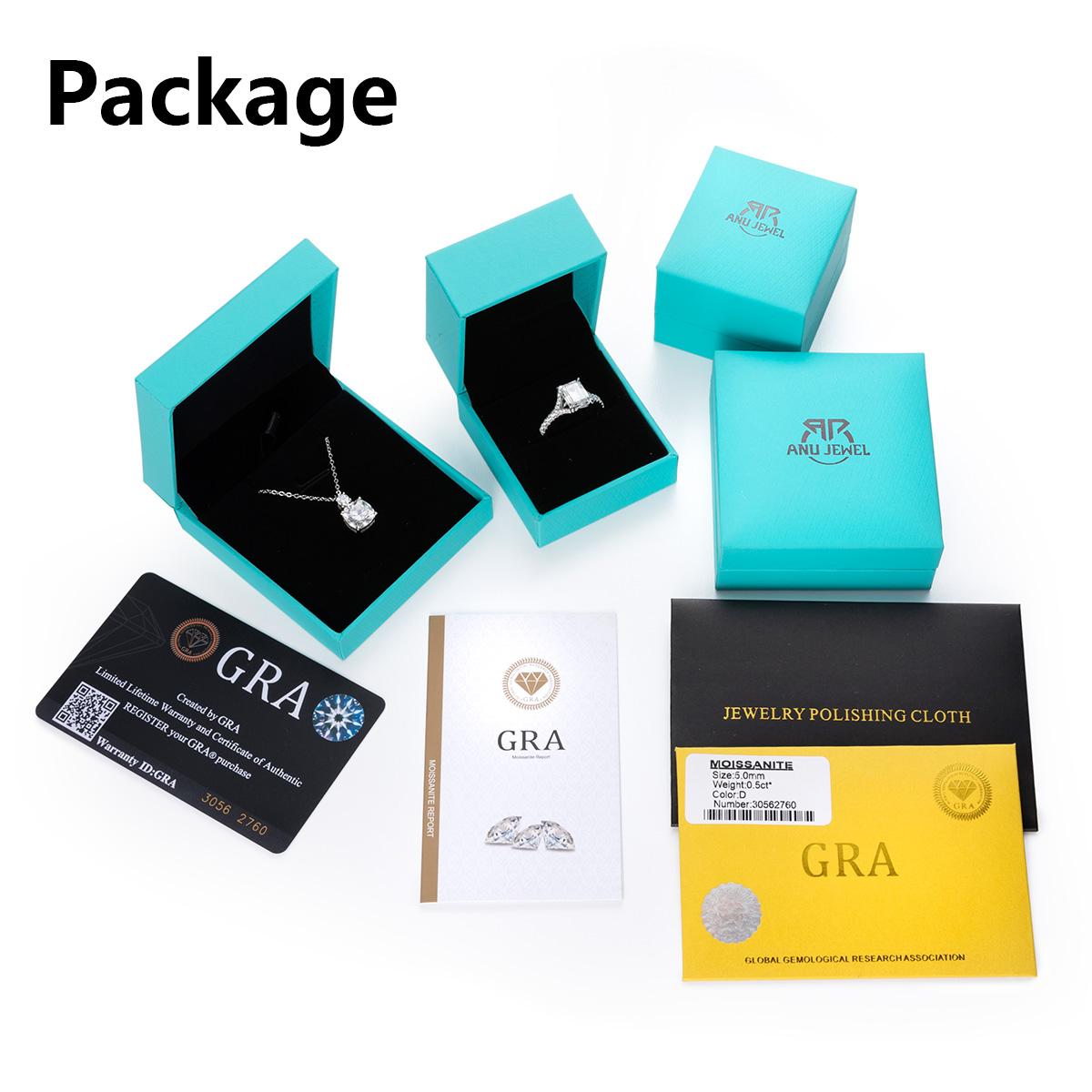 AnuJewel 3CT Round Moissanite Engagement Rings D Color 925 Sterling Silver Ring Gift for Anniversary Brithday Women Her with Certificate