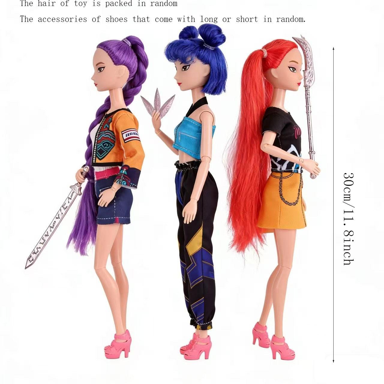 Fashion Girl Group Doll with Musical Instrument Accessories, 11.5 Inch Jointed Doll Gift, Christmas Present, Birthday Gift