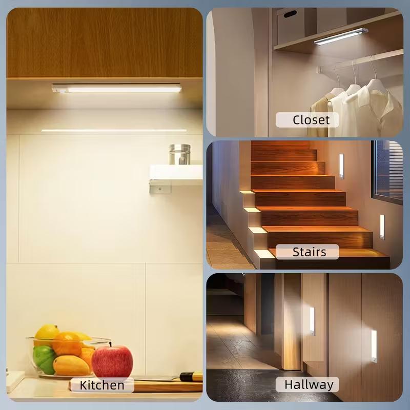 Motion Sensor Under Cabinet Lights 4 Pack, 3 Color Temperatures, Wireless USB Rechargeable, 2200mAh Battery, Magnetic Stick-On, 200 Lumens, Auto & Always-On Modes, Indoor Closet & Kitchen Lighting Dimmable Nightlight Motion Sensor Under Cabinet Lights 4 Pack, 3 Color Temperatures, Wireless USB Rechargeable, 2200mAh Battery, Magnetic Stick-On, 200 Lumens, Auto & Always-On Modes, Indoor Closet & Kitchen Lighting Dimmable Nightlight