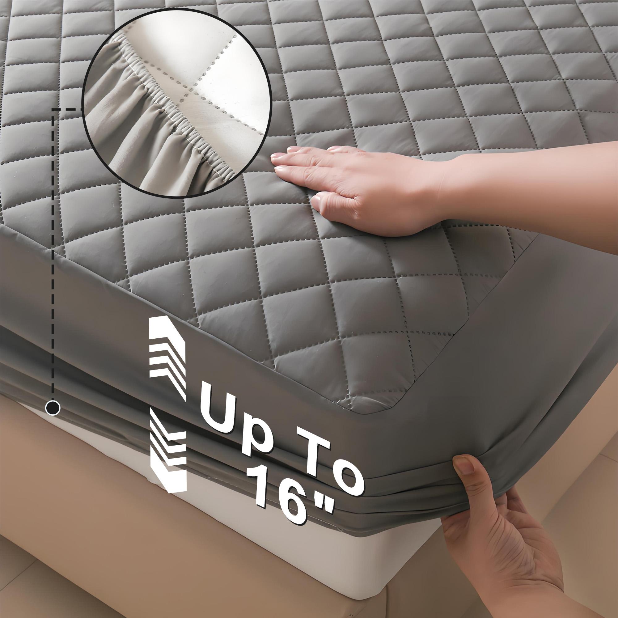 Raybee Waterproof Mattress Cover, Waterproof Mattress Protector with 6''-16'' Deep Pockets,Soft Cooling Waterproof Mattress Pad,  fitted sheet for Bedroom, Collage Dorm,Hotel