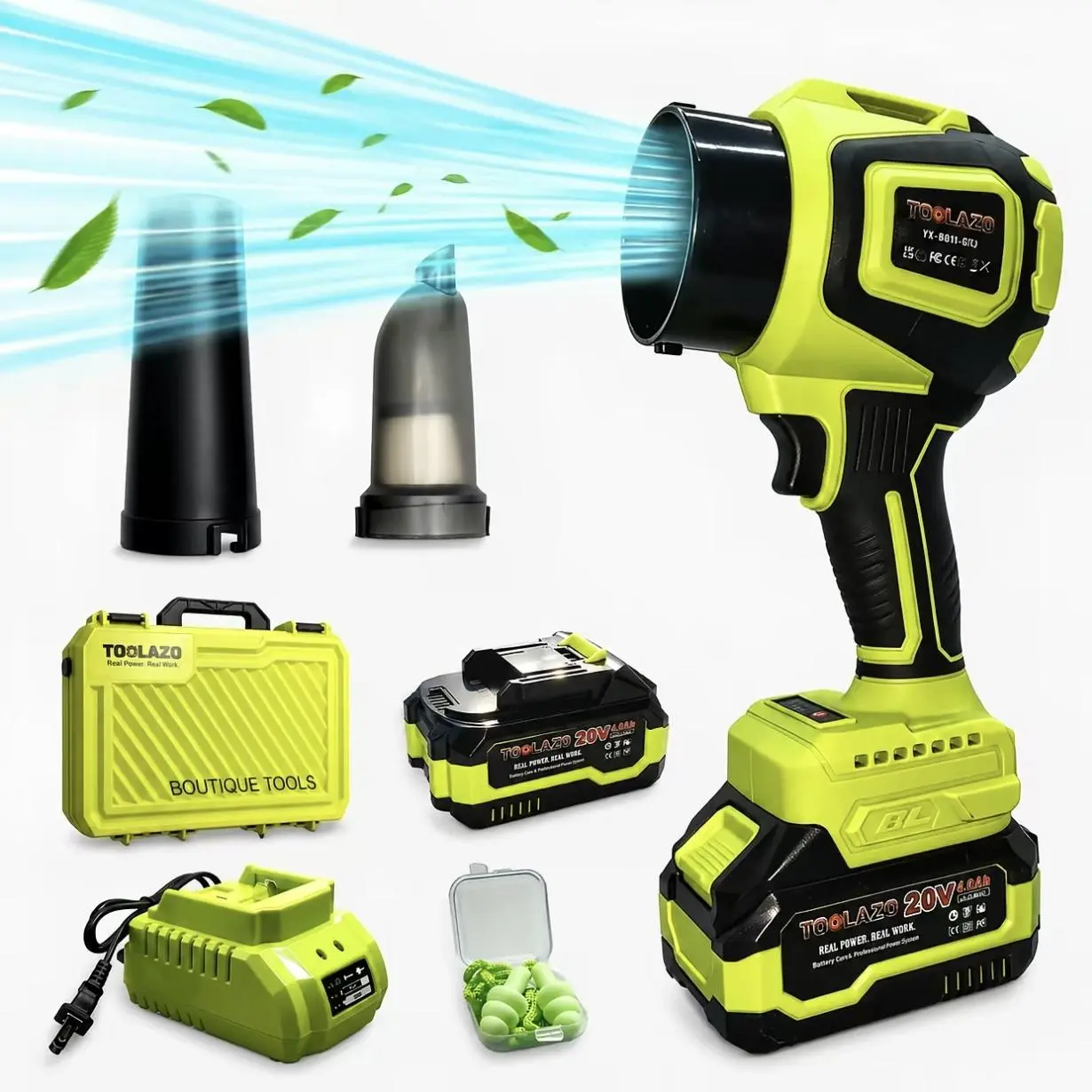 20V 2-in-1 Cordless Leaf Blower & Vacuum Kit - 4.0Ah Battery & Fast Charger Included, 10,000 RPM Turbo Sweeper for Car Drying, Yard Dust, Snow, Battery Operated Leaf Blower, Lightweight Cordless Blower garden trimming, Wireless Handheld Blower