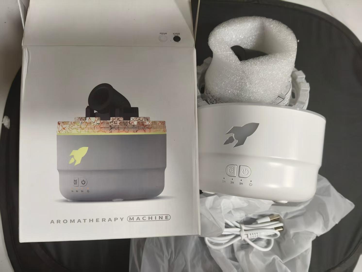 1count Creative Battery Essential Oil Diffuser Humidifier, Spit Smoke Ring Humidifier Aromatherapy Diffuser, 3 Timing Modes Timer 7 Colorful Light Diffuser Essential Oil Large Room, USB Interface, USB Powered Humidifier